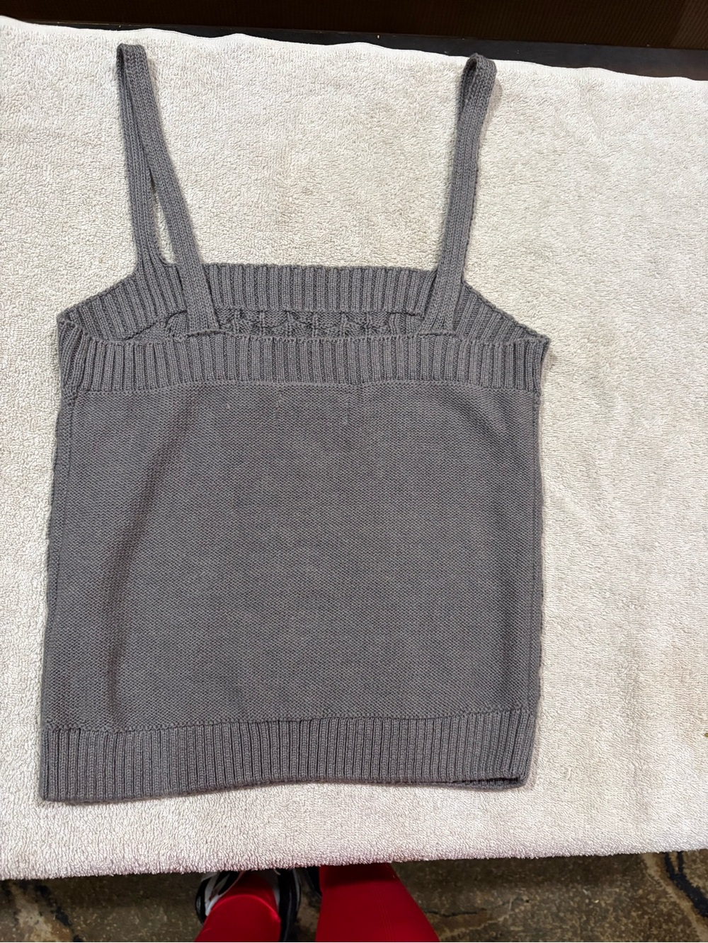 Anthropologie Gray Cable Knit Camisole Tank - Picture 3 of 3